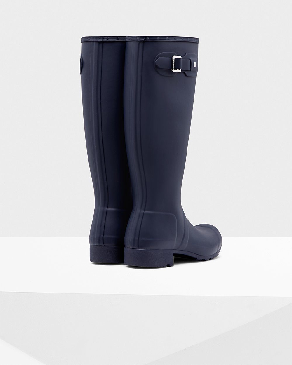 Womens Tall Rain Boots - Hunter Original Tour Foldable (76HVYMBDC) - Navy